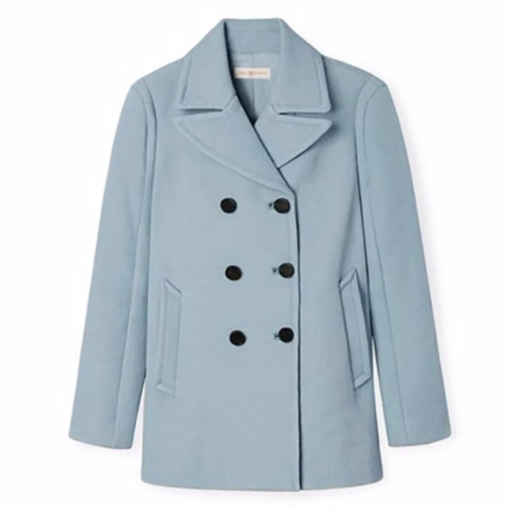 EUC Tory Burch Bonded Chiffon Texture Peacoat Light Blue Size 0
